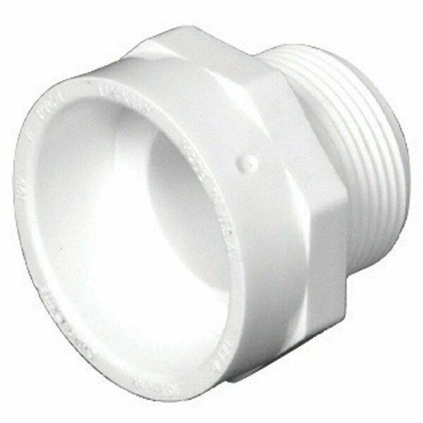 Charlotte Pipe And Foundry Charlotte Pipe PVC001091000HA Pipe Adapter, 1-1/2 in, MPT x Hub, PVC, White, SCH 40 Schedule PVC001091000